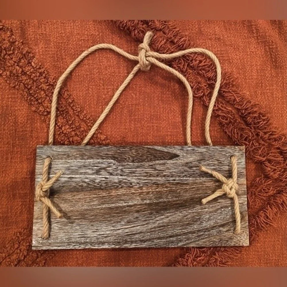 Boho Rustic Wall Hanging Wood Floating Shelves, Set of 2